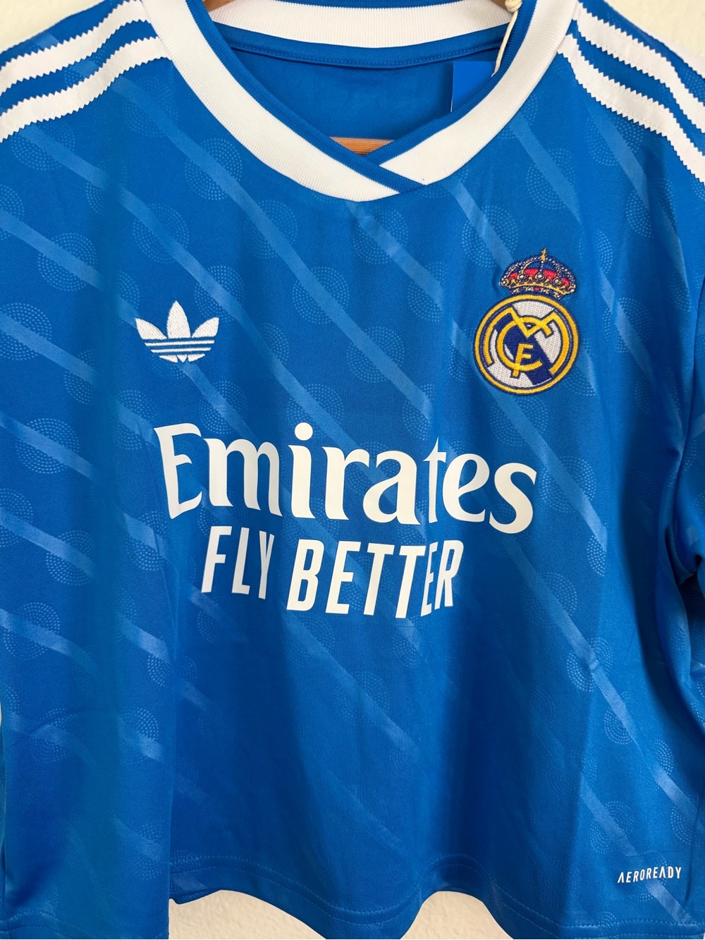 Adidas Real Madrid Cropped Soccer Jersey World Cup Ronaldo Women’s Size Large - Picture 2 of 10